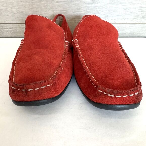 Bacco Bucci Studio Red Suede Driving Moccasin Loafer Men’s 10.5 Casual Designer - Picture 3 of 10